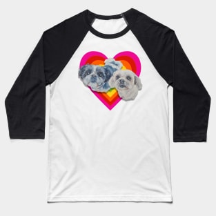 Super cute Shiz Tzus on a rainbow heart! Baseball T-Shirt